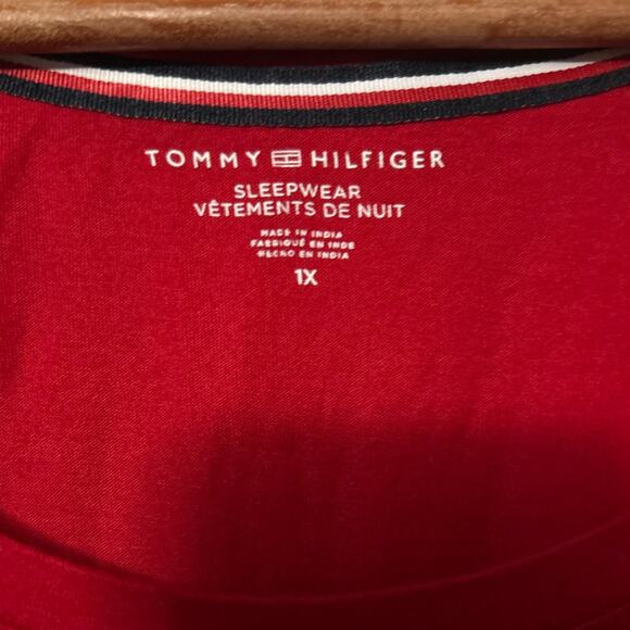 Tommy Hilfiger Women’s Red Logo Sleep Top Plus Size Short Sleeve Pajama Shirt 1X - Picture 5 of 9